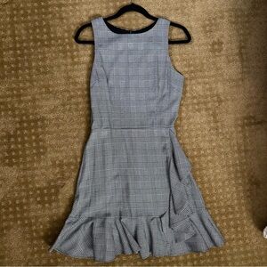 Aqua Gray Plaid Sheath Dress